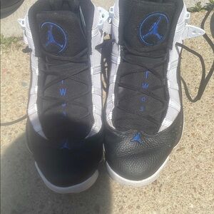 Jordan Athletic Shoes Black and Blue